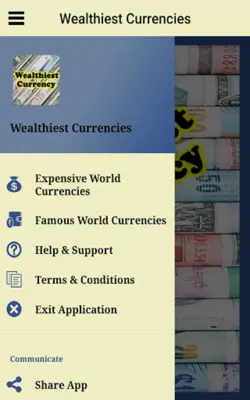 Wealthiest Currencies android App screenshot 2